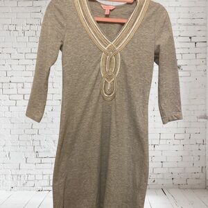 Lilly Pulitzer Gray Dress with Gold Accents
